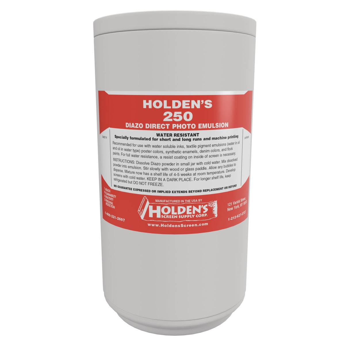 Holden's 250 Diazo Photo Emulsion for water based printing Holden's