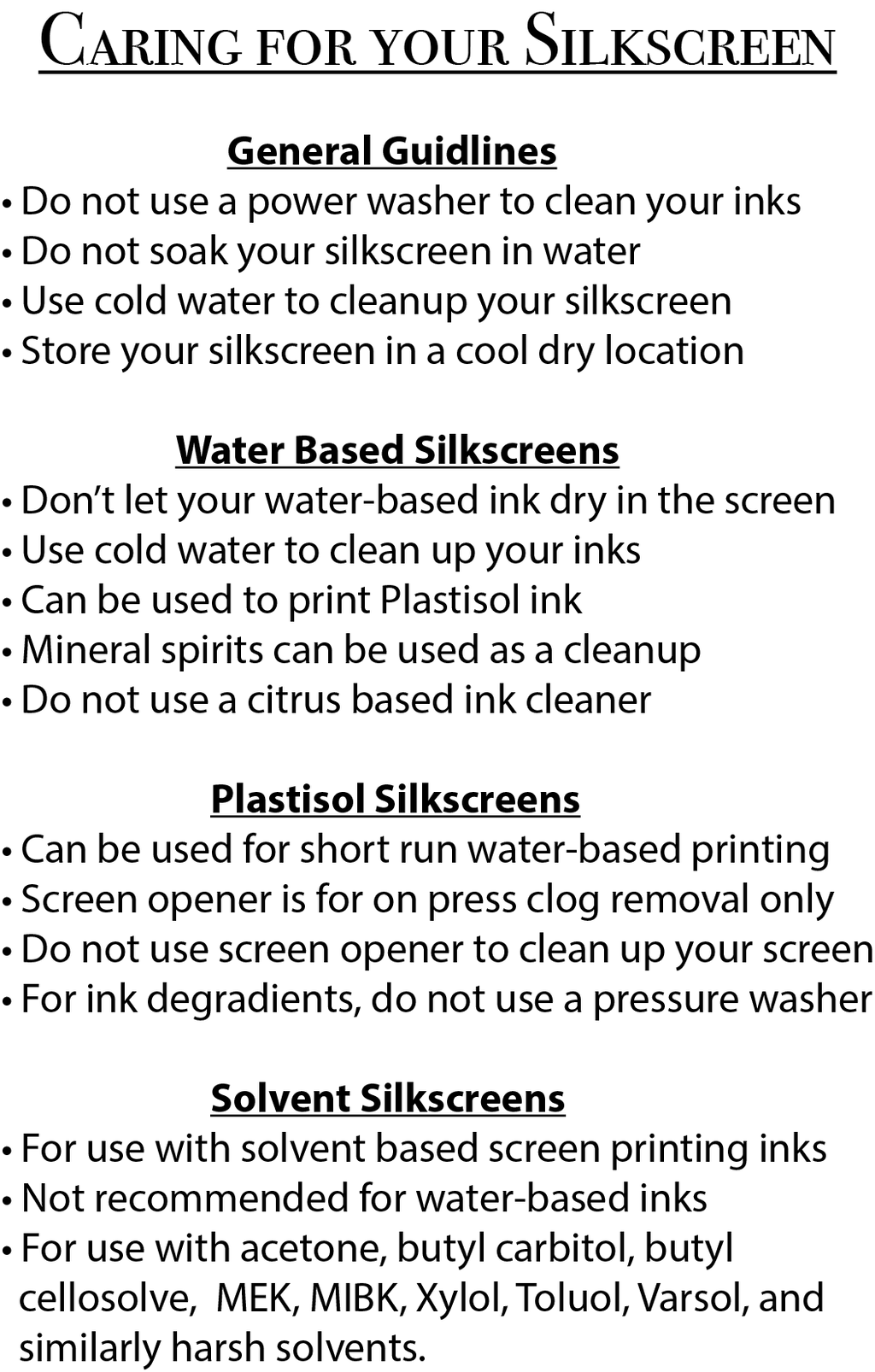 Custom Pre Burned Silkscreen - Holden's Screen Supply