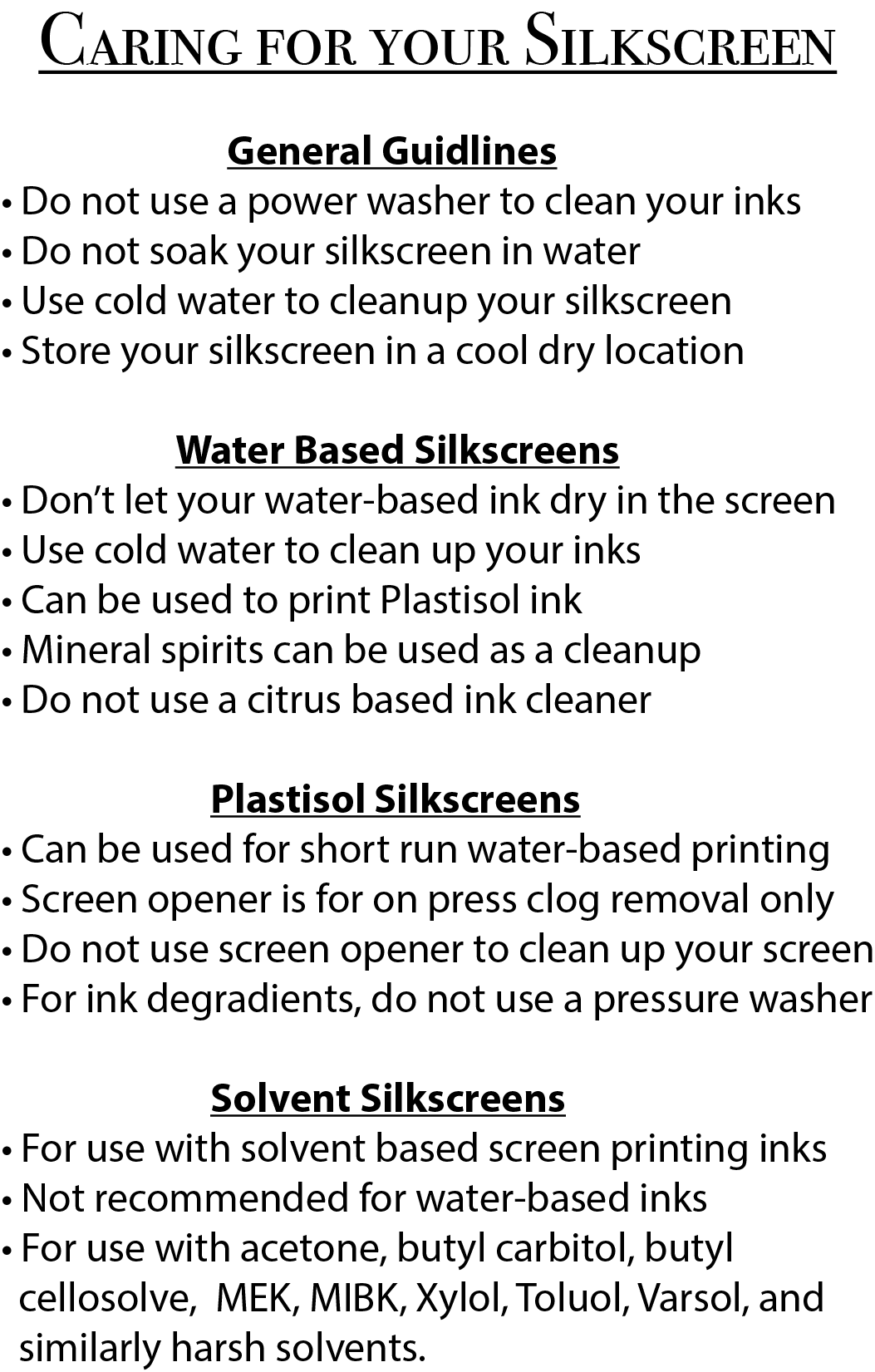 Custom Pre Burned Silkscreen - Holden's Screen Supply