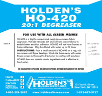 HO-420 20:1 Degreaser - Holden's Screen Supply