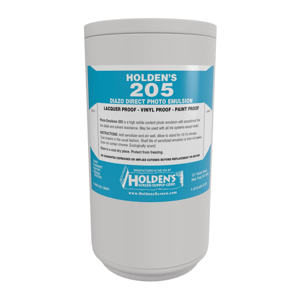 Holden's 205 Blue Diazo Photo Emulsion for solvent printing – Holden's  Screen Supply