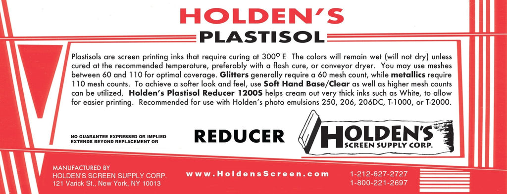 Plastisol Reducer 1200S - Holden's Screen Supply