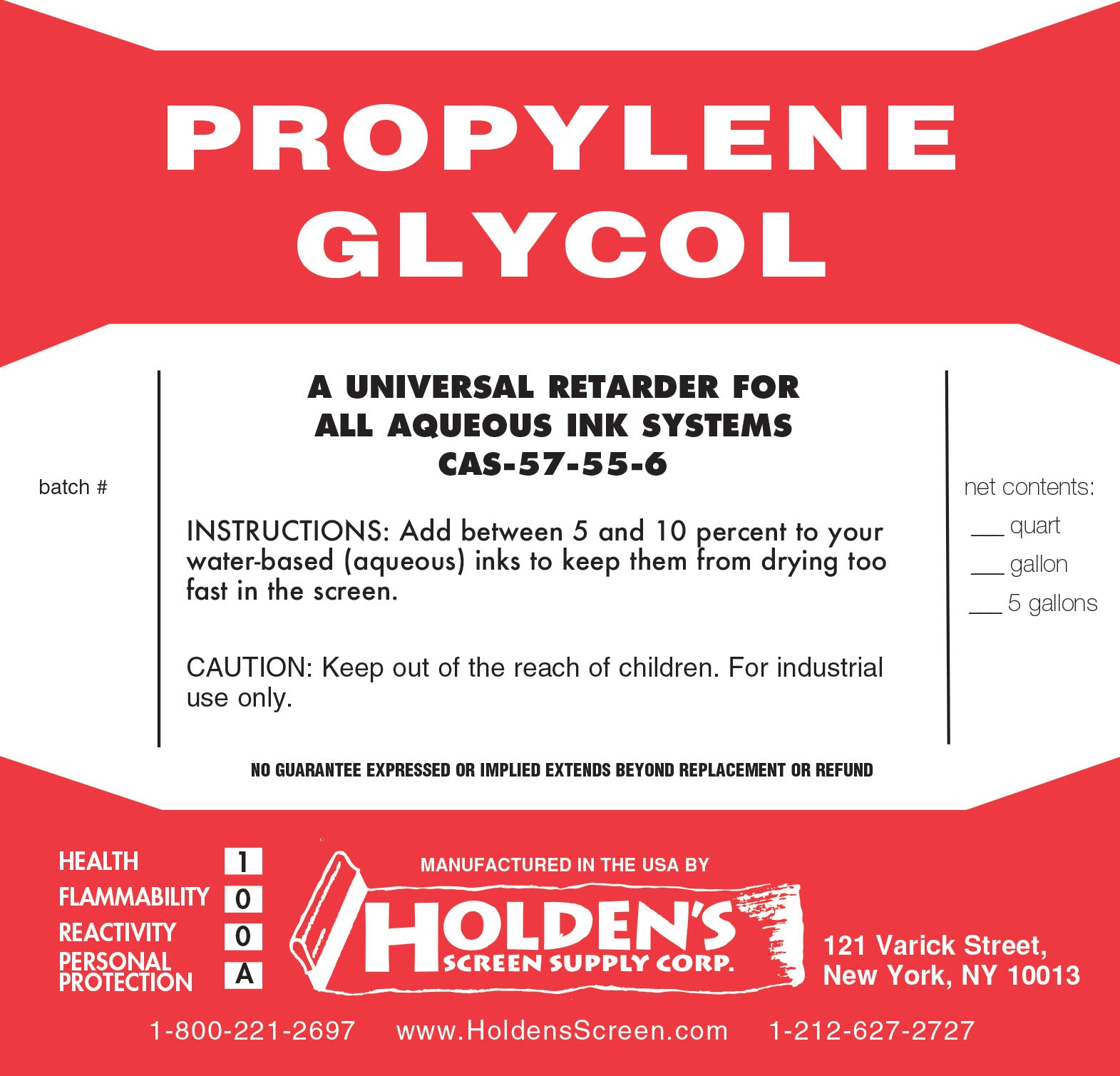 Propylene Glycol - Holden's Screen Supply